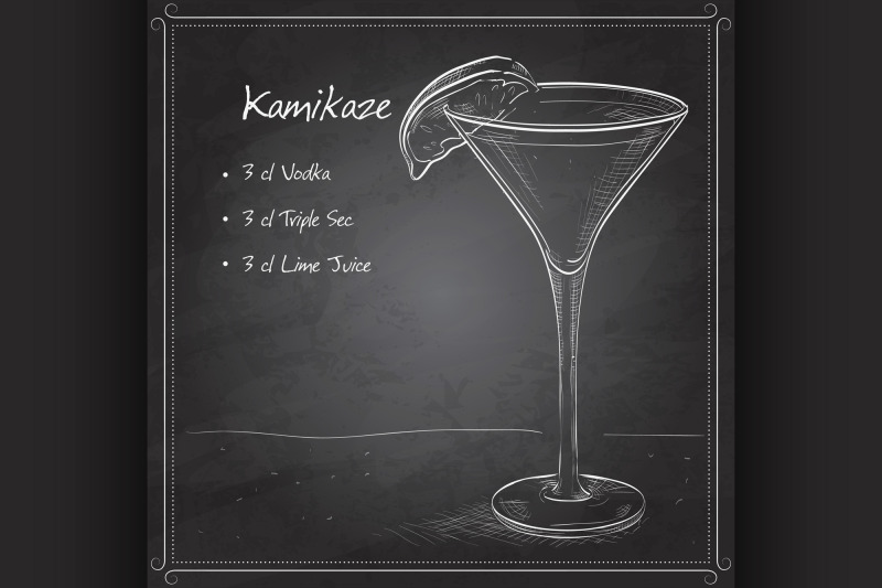 kamikaze-alcohol-cocktail-on-black-board