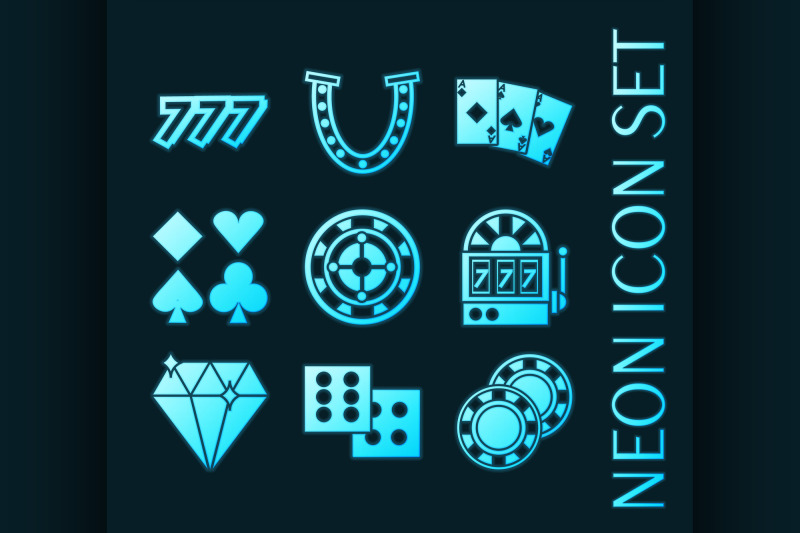 set-of-casino-glowing-neon-style-icons