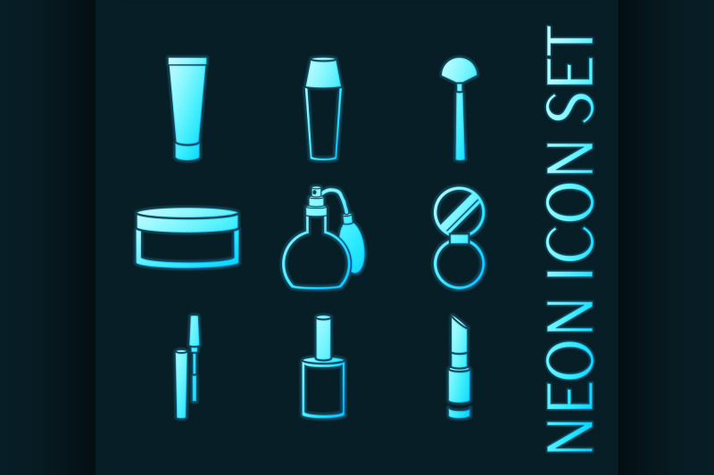set-of-cosmetic-glowing-neon-style-icons