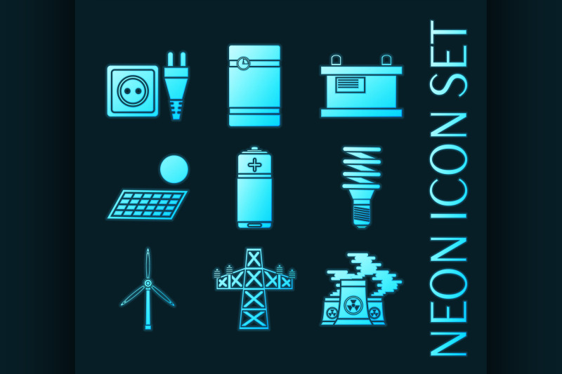 set-of-energy-generating-systems-neon-icons