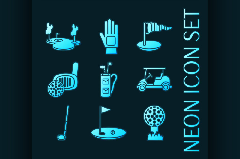 set-of-golf-blue-glowing-neon-icons