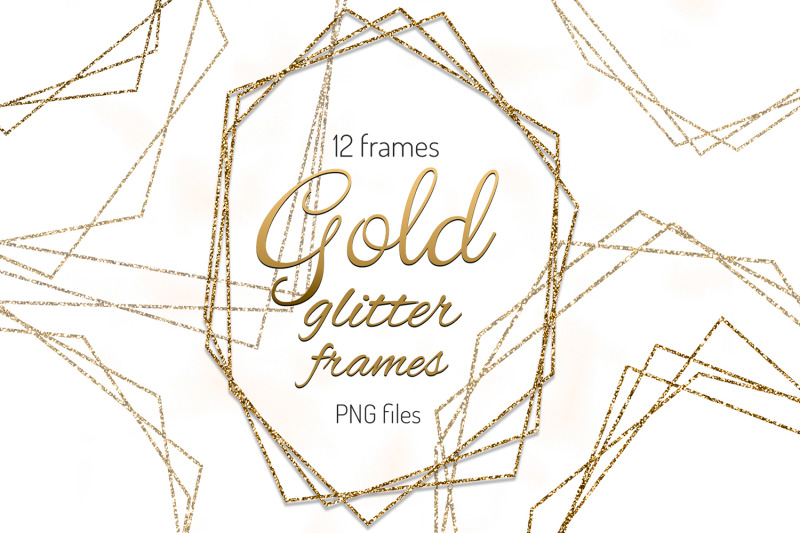 gold-glitter-frame-clipart-invitation-decor-polygonal-frames