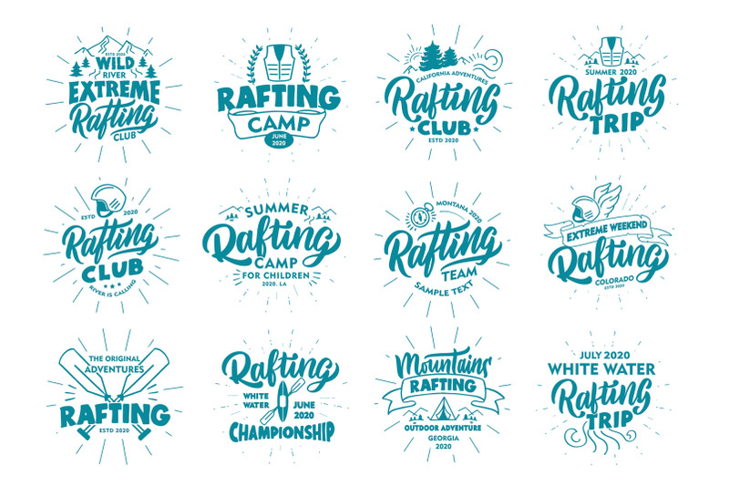 set-of-rafting-logos