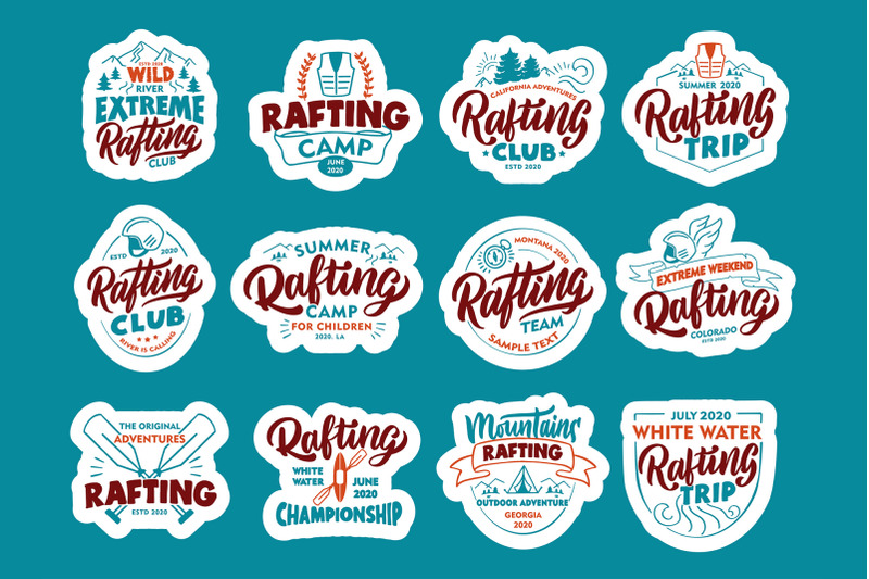 set-of-rafting-logos
