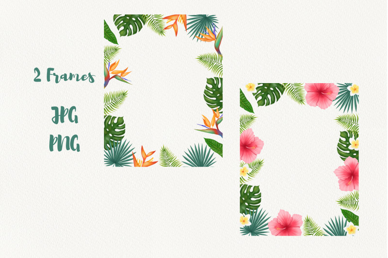 tropical-leaves-and-flowers-clipart