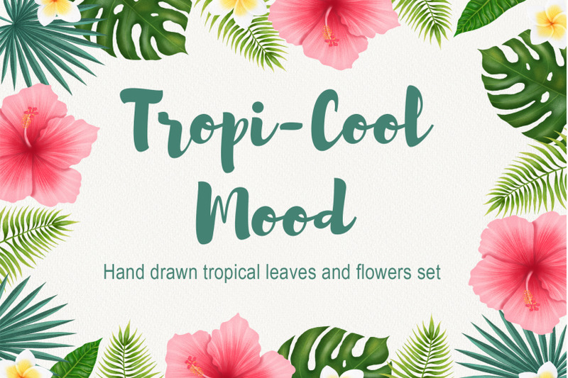 tropical-leaves-and-flowers-clipart