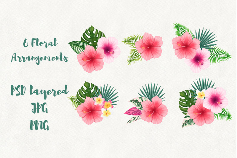 tropical-leaves-and-flowers-clipart