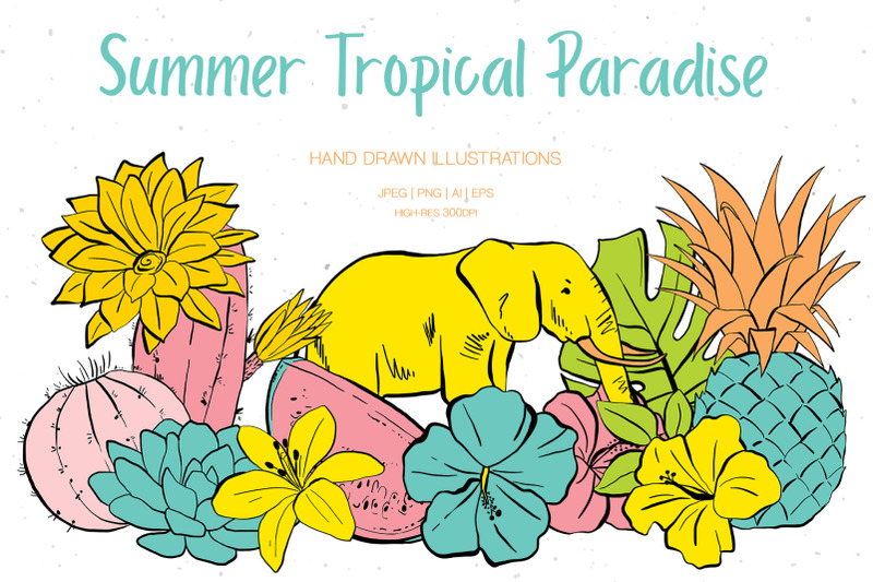 summer-tropical-paradise-illustrations