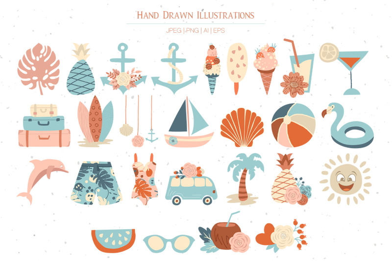 vacation-beach-objects-illustrations