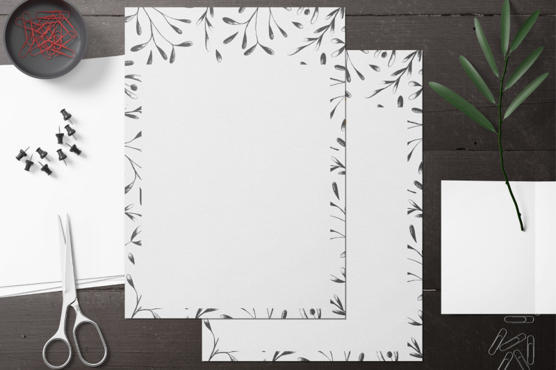 simple-botanical-floral-stationery-lined-digital-note-paper