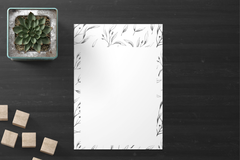 simple-botanical-floral-stationery-lined-digital-note-paper