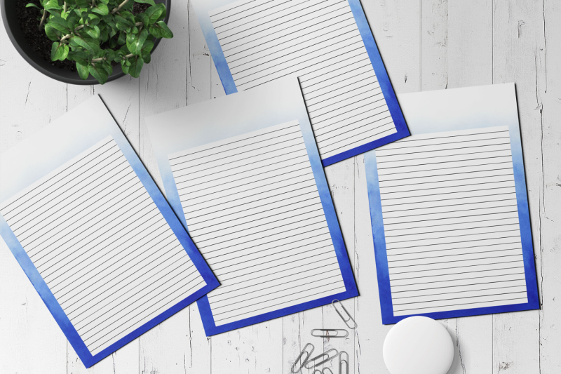 blue-watercolor-stationery-lined-digital-note-paper