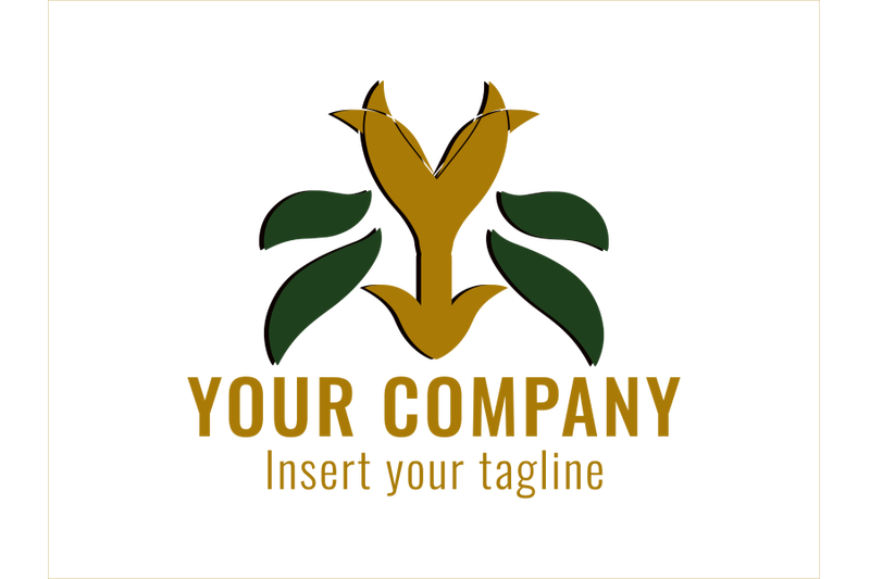 logo-gold-mascot-with-green-leaves