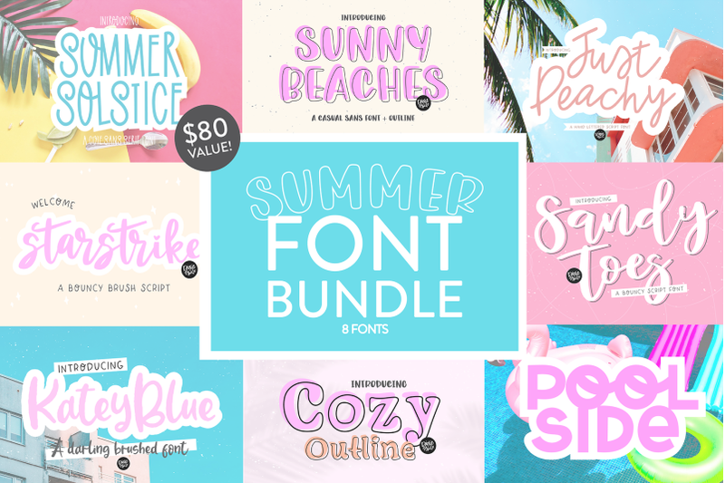 summer-hand-lettered-font-bundle
