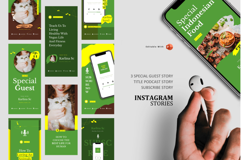 podcast-instagram-stories-and-post-template-vegan-podcaster