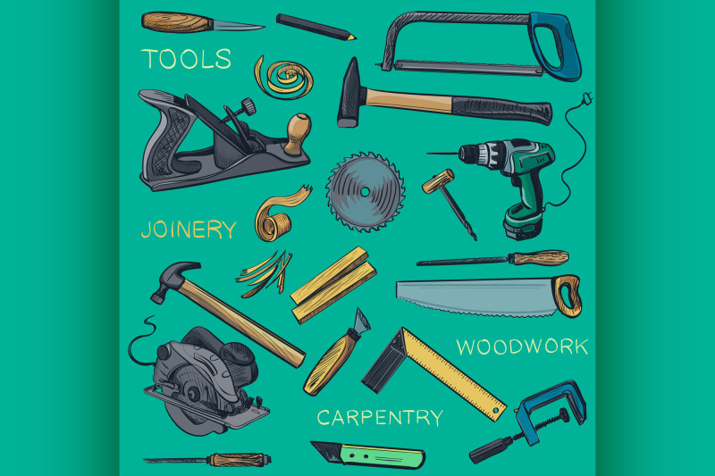 collection-of-hand-drawn-carpentry-woodworker-joinery-icons