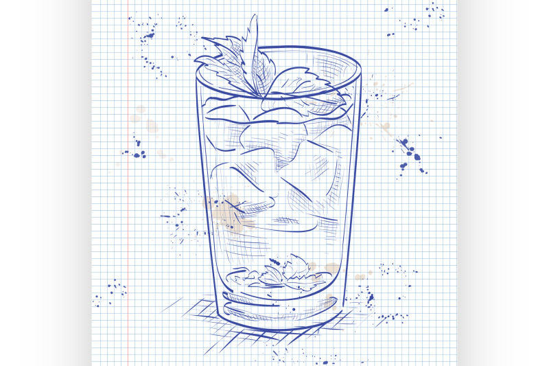 cocktail-mint-julep-on-a-notebook-page