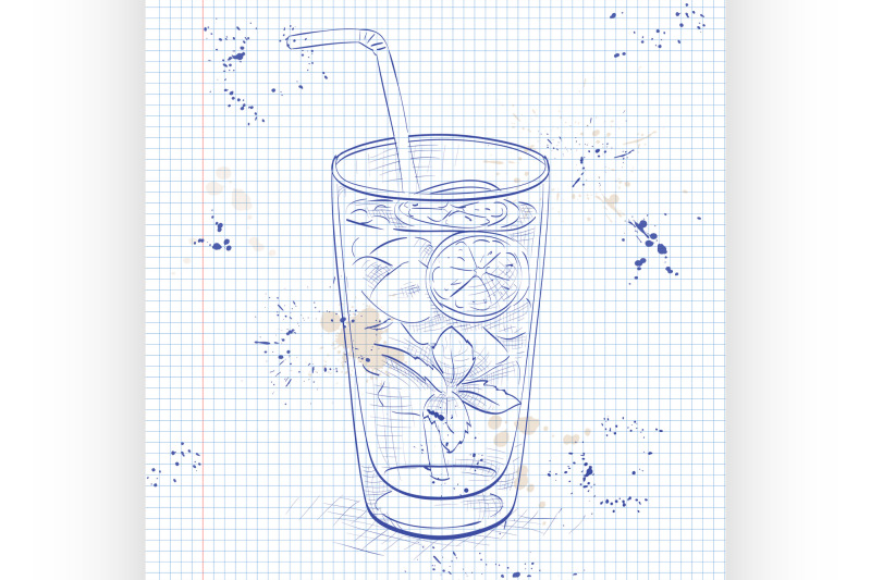 mojito-fresh-cocktail-on-a-notebook-page