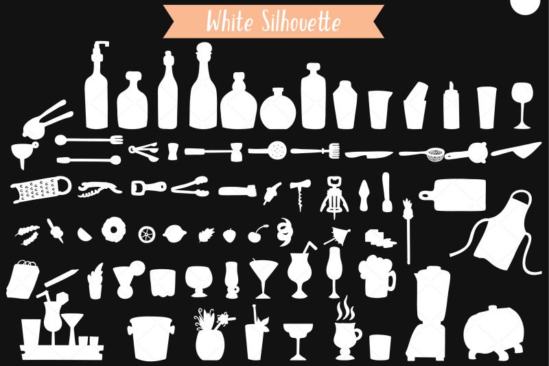 white-bartender-doodles-hand-drawn-bar-tending-tools-glass-bottle