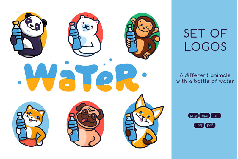 set-of-cute-logos-water