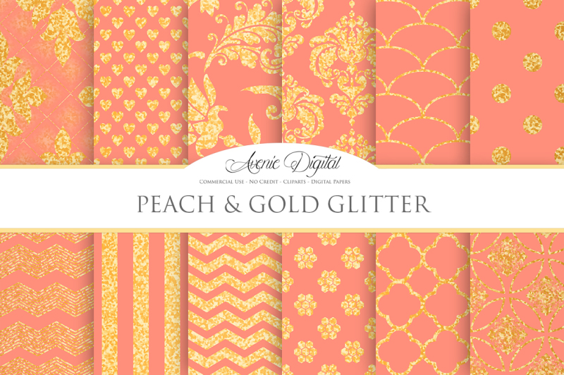 gold-and-peach-digital-paper