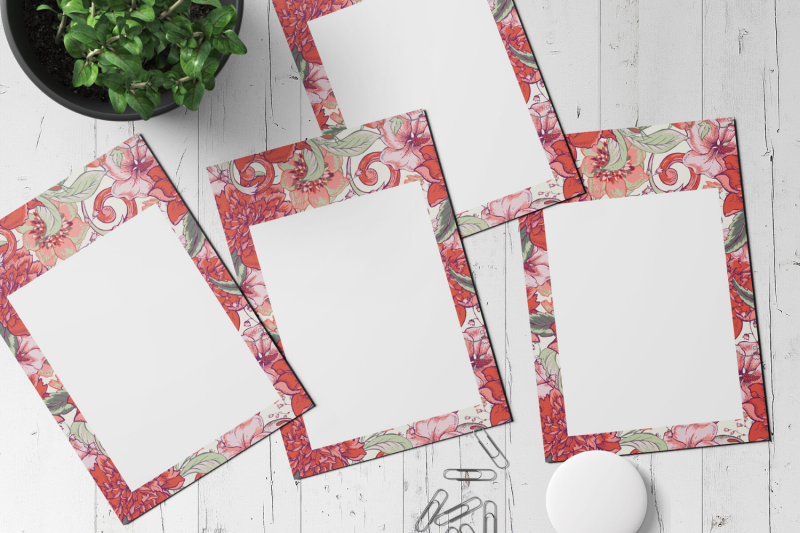 floral-printable-stationery-lined-digital-note-paper