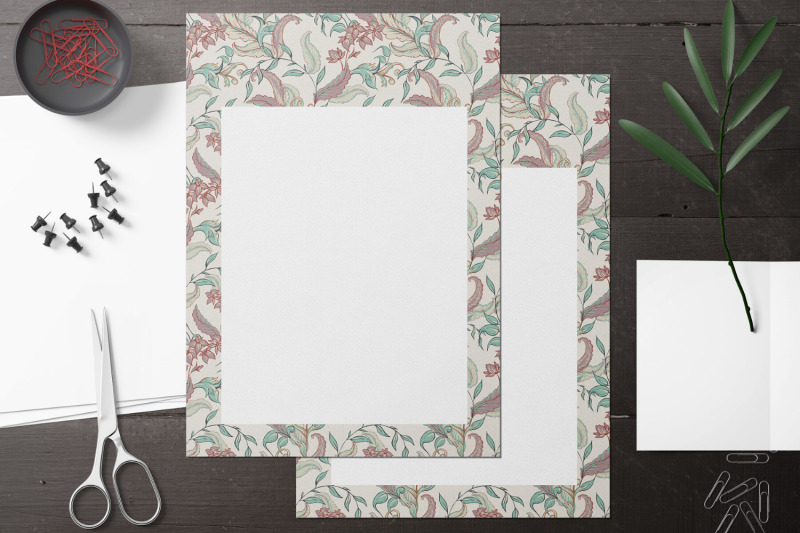 vintage-flowers-stationery-lined-digital-note-paper