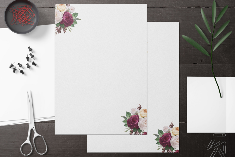 floral-printable-stationery-lined-digital-note-paper