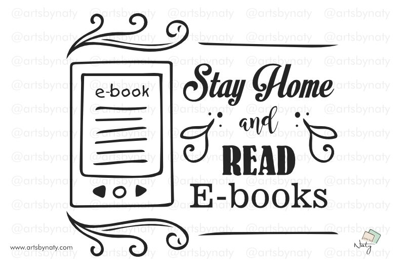stay-home-and-read-e-books-svg-illustration