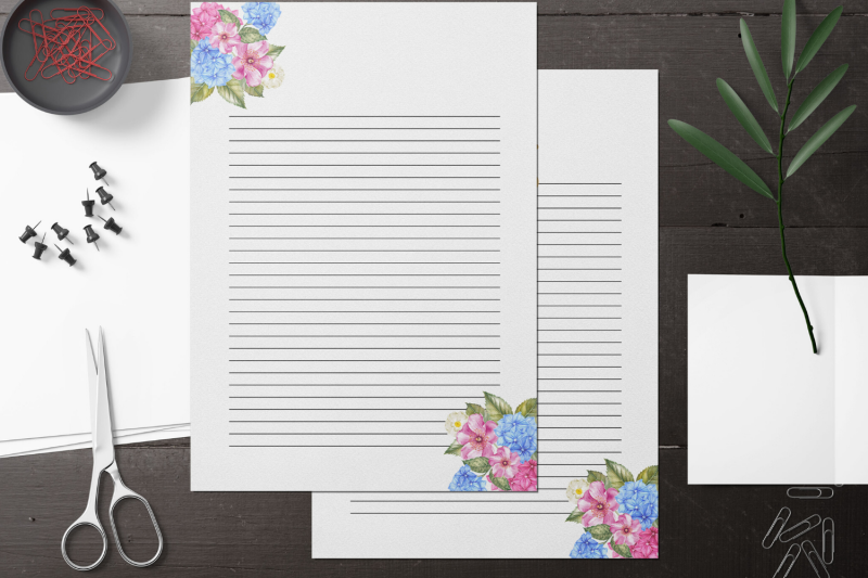 pink-roses-stationery-lined-digital-note-paper