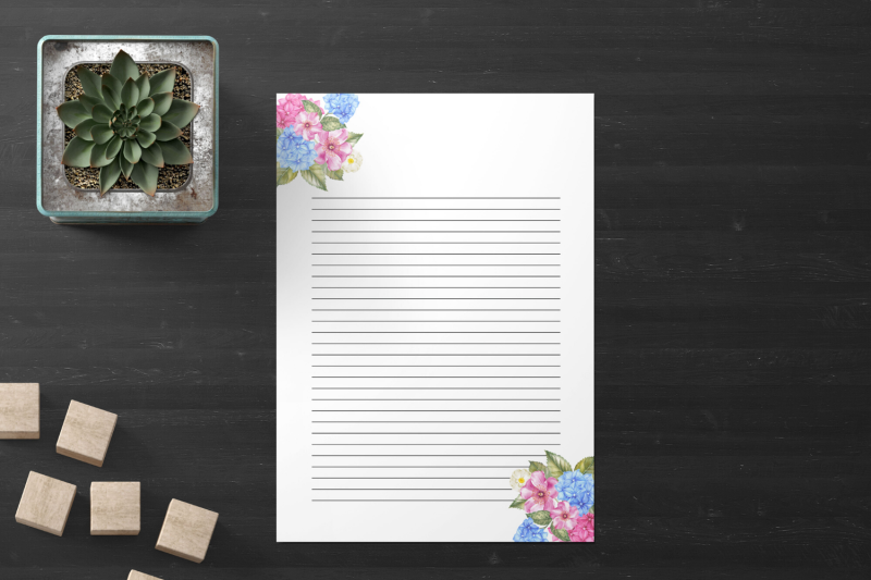 pink-roses-stationery-lined-digital-note-paper