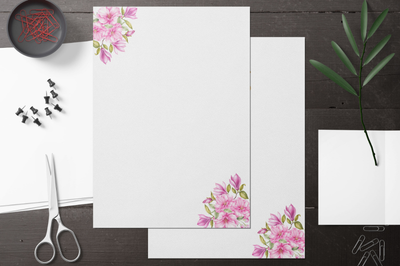pink-roses-stationery-lined-digital-note-paper