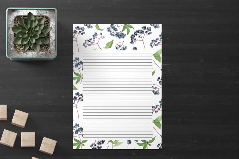 floral-printable-stationery-lined-digital-note-paper