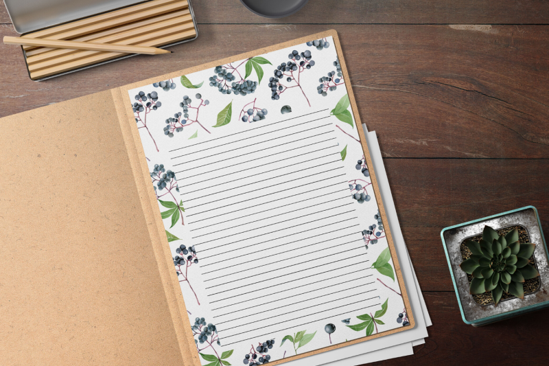 floral-printable-stationery-lined-digital-note-paper