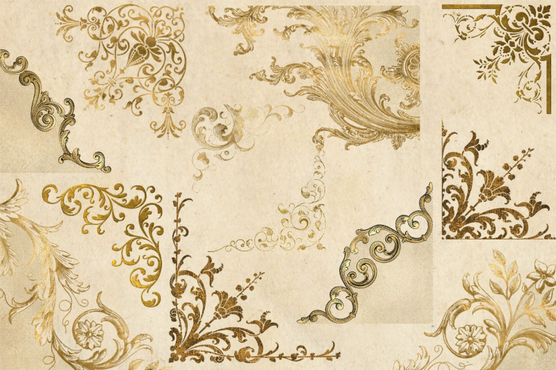 old-gold-corners-clipart