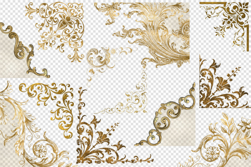 old-gold-corners-clipart