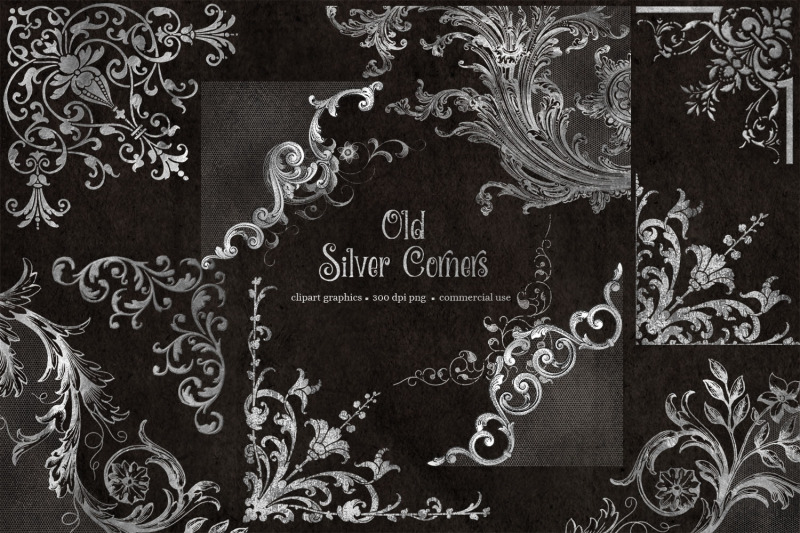 old-silver-corners-clipart