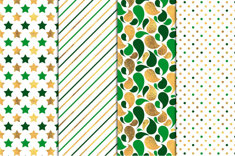 green-amp-gold-digital-papers