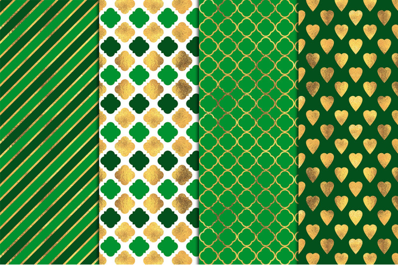 green-amp-gold-digital-papers