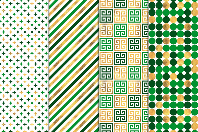 green-amp-gold-digital-papers