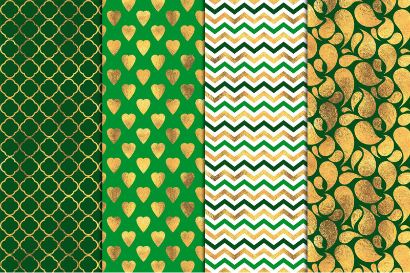 green-amp-gold-digital-papers