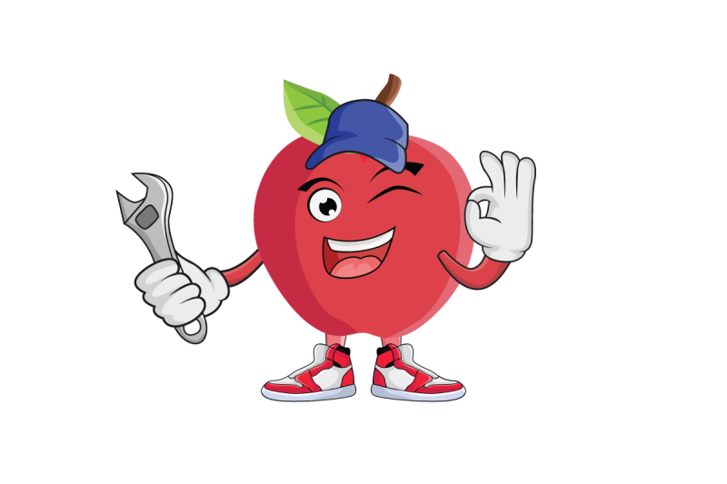 apple-mechanic-with-cap-fruit-cartoon-character