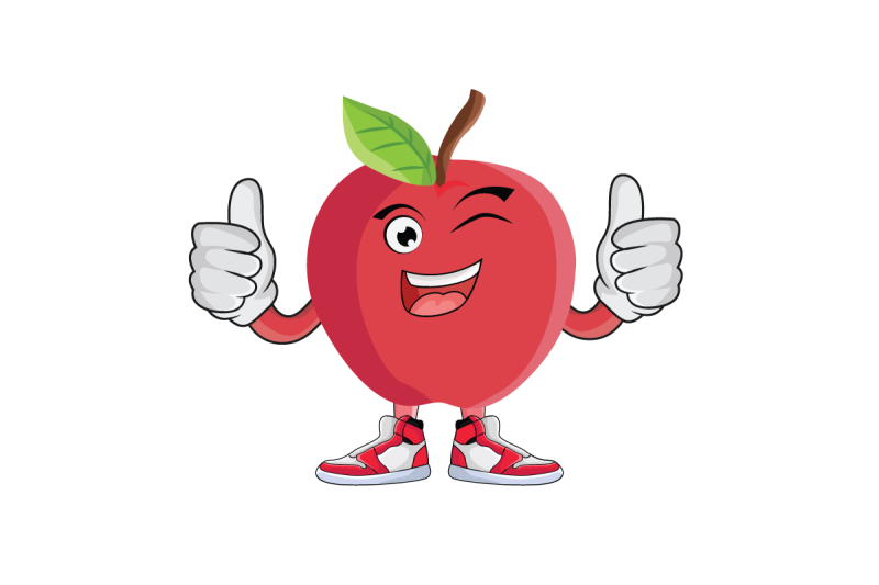 apple-thumbs-up-fruit-cartoon-character