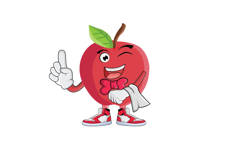 apple-bartender-fruit-cartoon-character