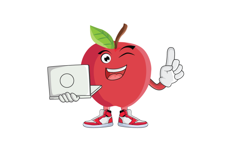 apple-with-laptop-fruit-cartoon-character
