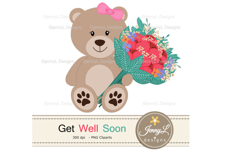 get-well-soon-digital-papers-and-flower-bouquet-clipart