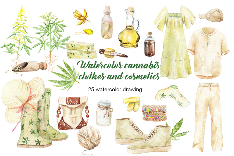 watercolor-cannabis-clothes-and-cosmetics