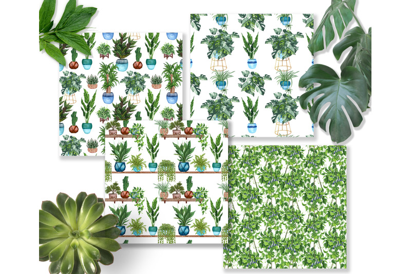 house-plants-digital-papers