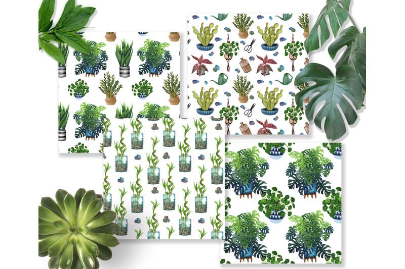 house-plants-digital-papers