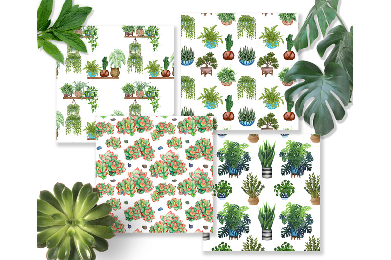 house-plants-digital-papers